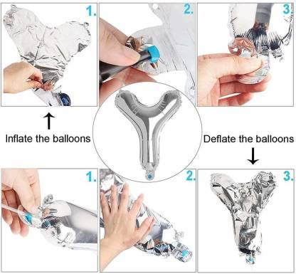 HK balloons Pack of 67 Pcs Silver Happy Birthday foil Balloons Decoration Kit Set for birthday Balloons Decorations with star Foil Balloons and balloon pump - Image 5