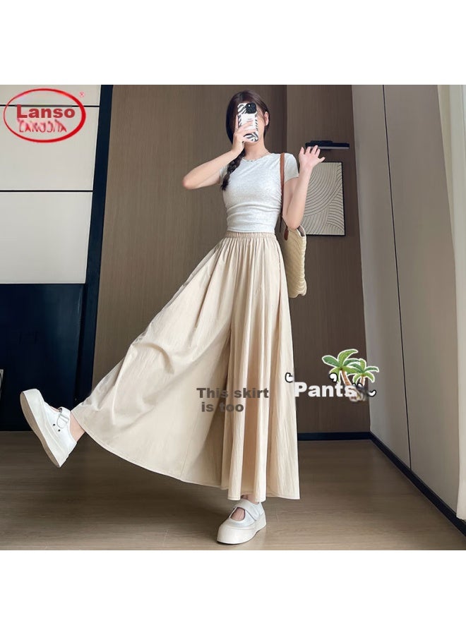 LANG SHA Langsha Women's Summer Skirt Pants, New Style Draping High-waist Slimming Casual Ice Silk Thin Wide-leg Pants Skirt - Image 3