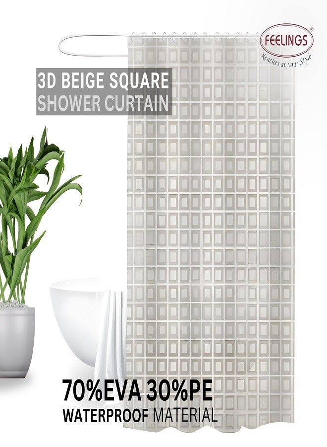 Feelings FEELINGS  3D Shower Curtain for Bathroom  Shower Curtain Spa Hotel Shower Showroom Bathtubs 180x180 Cm Bath Shower Curtain Color Beige  - Image 2
