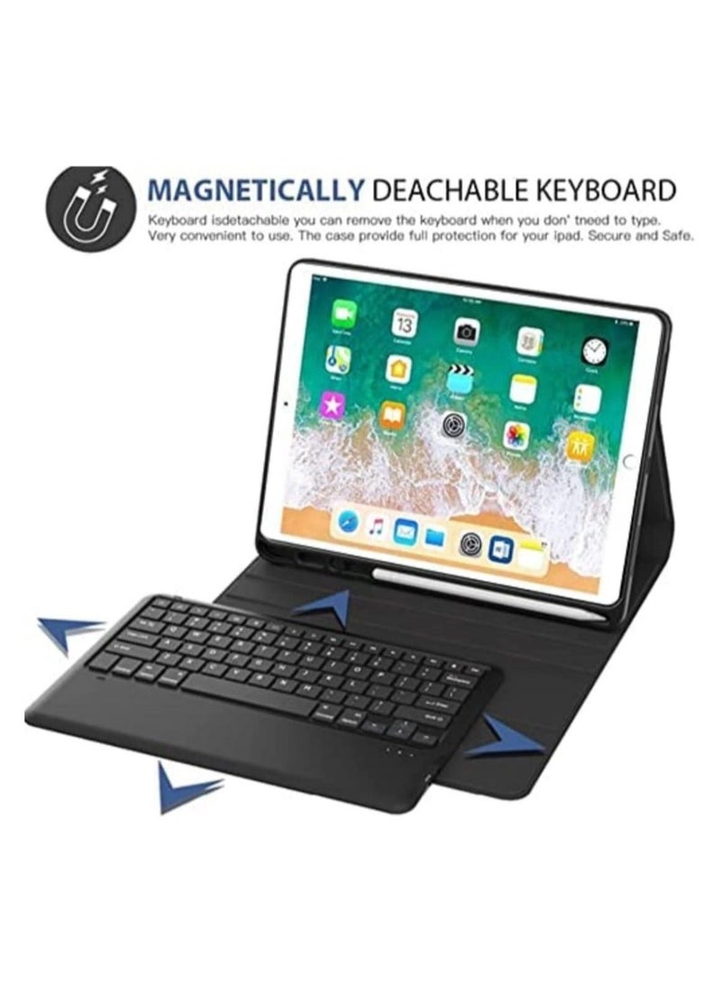 راكسوم حافظة لوحة مفاتيح لجهاز iPad Pro مقاس 12.9 بوصة2021 (موديل، الجيل الثاني والأول، حافظة جلدية فائقة النحافة من البولي يوريثان مع لوحة مفاتيح لاسلكية قابلة للفصل - Image 2