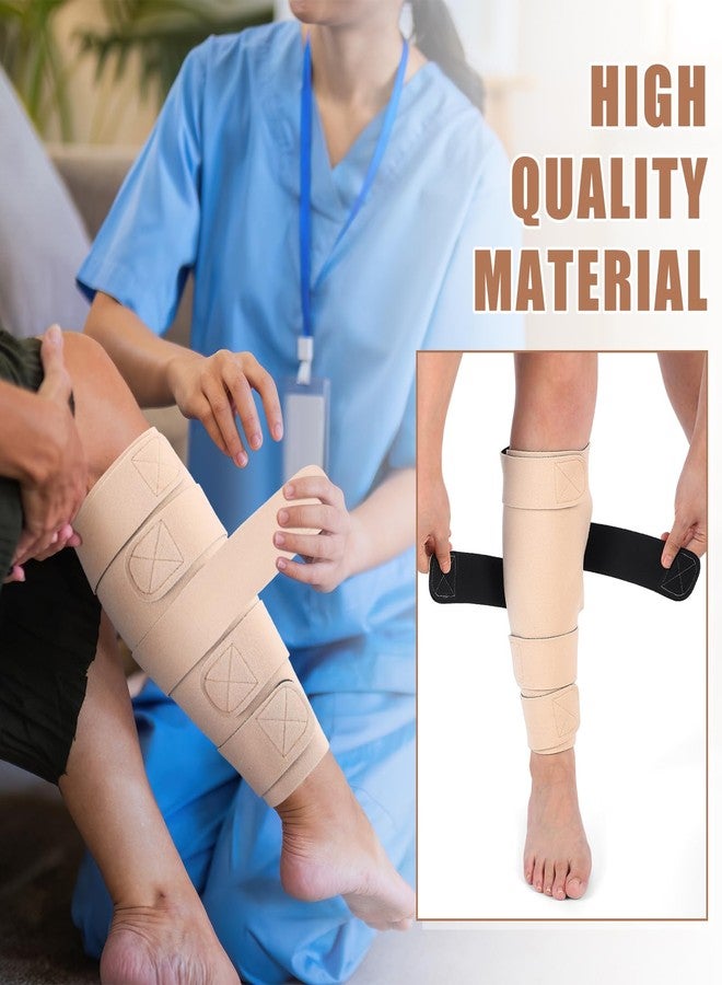 Croknit 2 Pcs Lymphedema Compression Leg Wraps Adjustable Lower Leg Cover up Medical Shin Splint Wrap for Heaviness Fatigue(Skin Color) - Image 3
