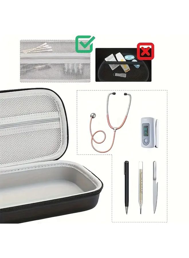 Black EVA Stethoscope Storage Case Professional Durable Diagnostic Tool Box - Image 1