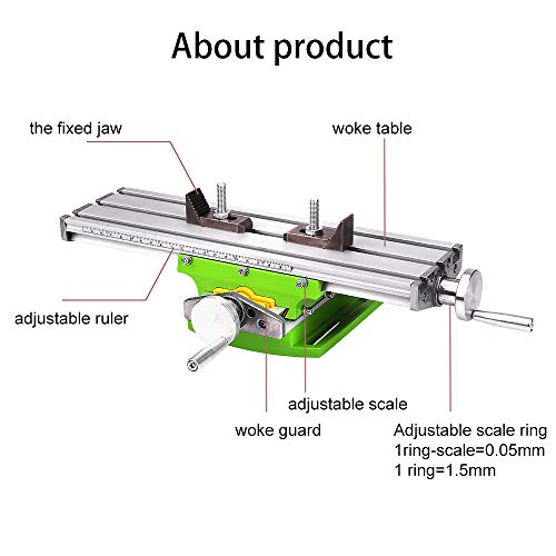 MYSWEETY Compound Slide Table, MYSWEETY Worktable Milling Working Cross Table Milling Machine Compound Drilling Slide Table For Bench Drill Adjustme X-Y - Image 3