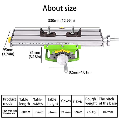 MYSWEETY Compound Slide Table, MYSWEETY Worktable Milling Working Cross Table Milling Machine Compound Drilling Slide Table For Bench Drill Adjustme X-Y - Image 2