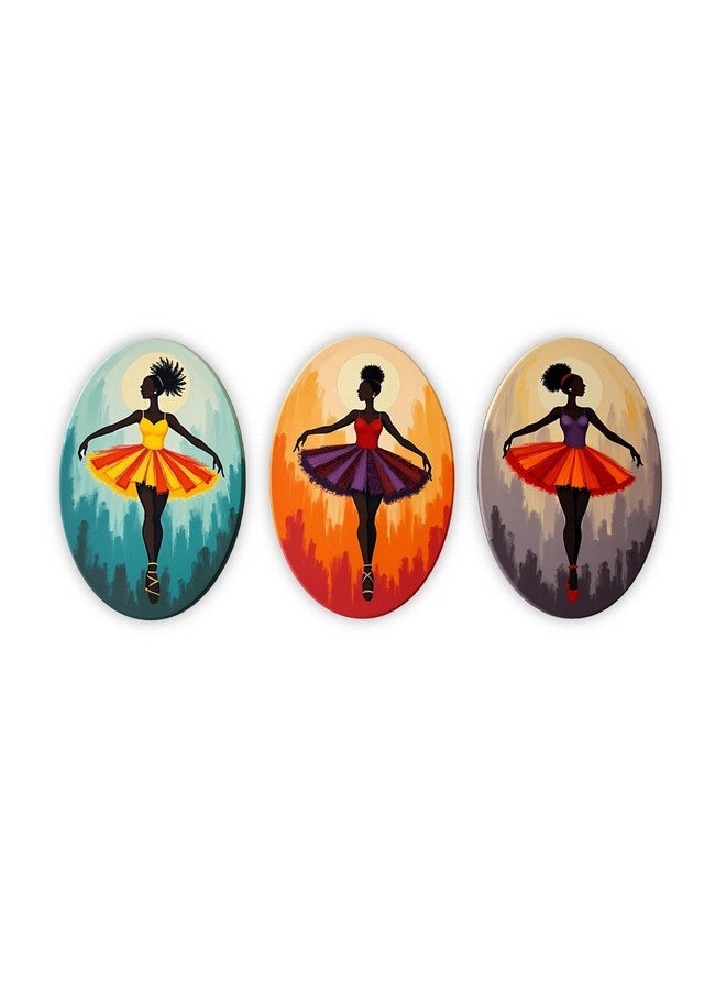 GiftOday Abstract Art Dancers Wood Wall Hanging Decoration Items for Home & Kitchen Decor | Gifts | Wooden Wall Hanger | Mdf Wall Decoration for Living Room, Bedroom, Hallway | Set of 3 - Image 1