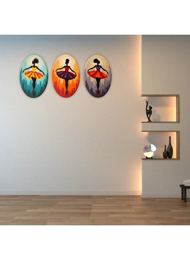GiftOday Abstract Art Dancers Wood Wall Hanging Decoration Items for Home & Kitchen Decor | Gifts | Wooden Wall Hanger | Mdf Wall Decoration for Living Room, Bedroom, Hallway | Set of 3 - Image 3