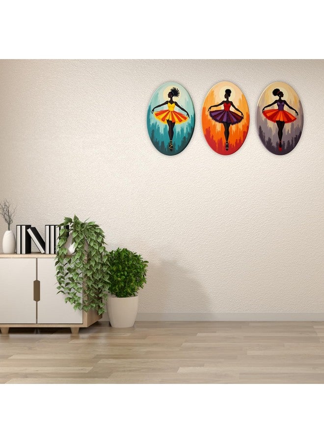GiftOday Abstract Art Dancers Wood Wall Hanging Decoration Items for Home & Kitchen Decor | Gifts | Wooden Wall Hanger | Mdf Wall Decoration for Living Room, Bedroom, Hallway | Set of 3 - Image 5