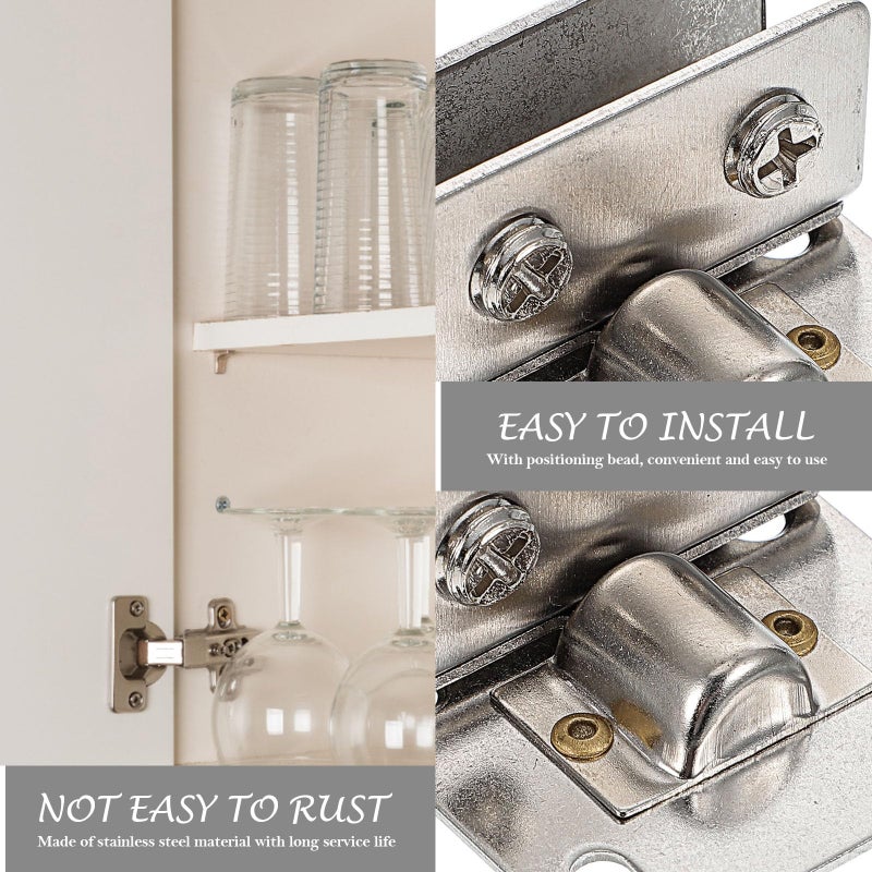 Stainless Steel Glass Door Hinge Set 4 Pcs for Shower and Cabinet Replacement - Image 4