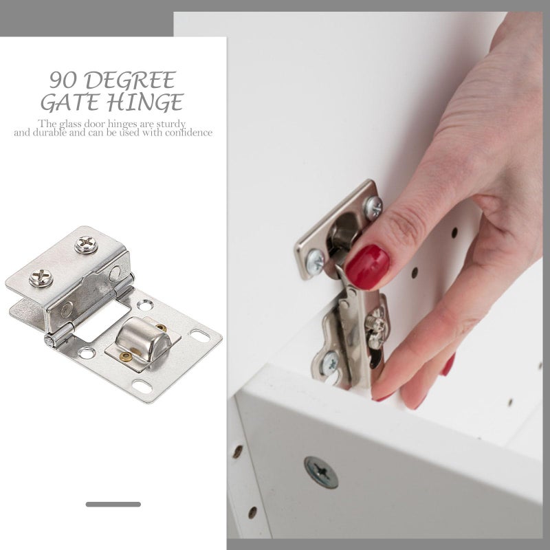 Stainless Steel Glass Door Hinge Set 4 Pcs for Shower and Cabinet Replacement - Image 5