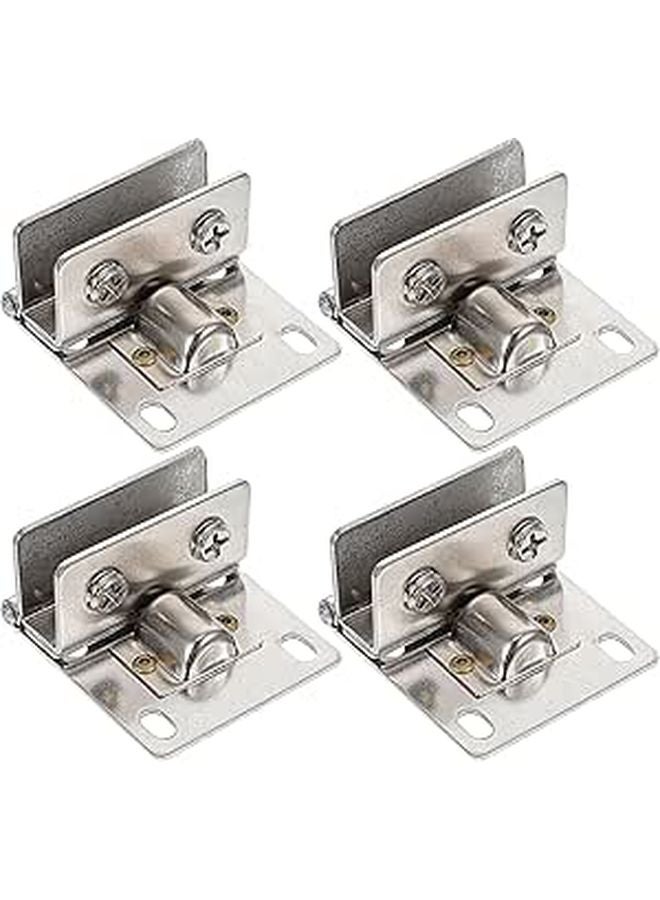 Stainless Steel Glass Door Hinge Set 4 Pcs for Shower and Cabinet Replacement - Image 1