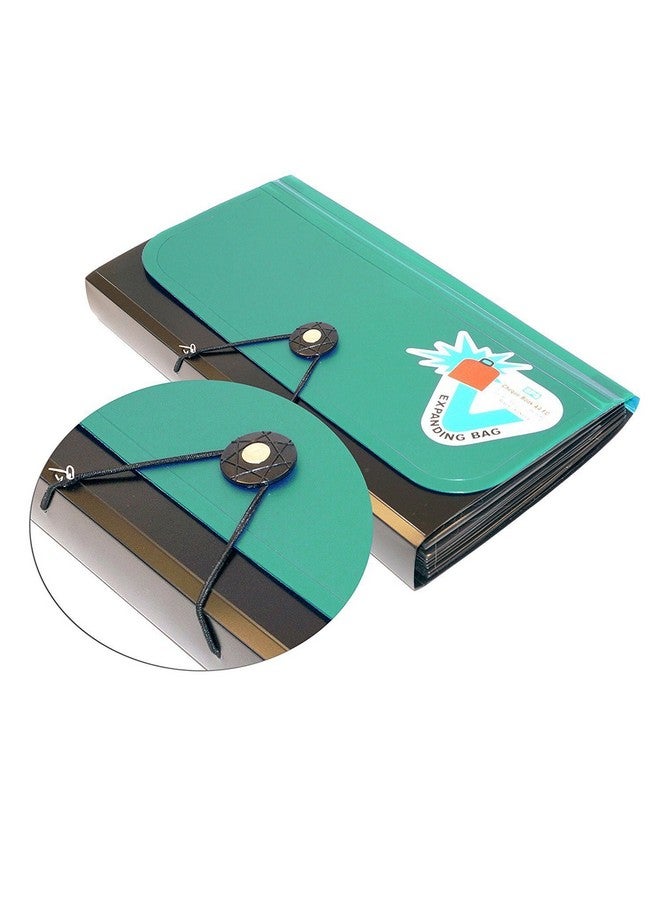 Jef منظم حامل دفاتر متعددة بجيب 12 قابل للتوسيع مع مرونة متأرجحة (قد يختلف اللون) - Image 1