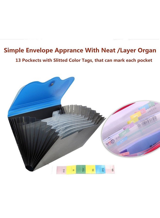 Jef منظم حامل دفاتر متعددة بجيب 12 قابل للتوسيع مع مرونة متأرجحة (قد يختلف اللون) - Image 3