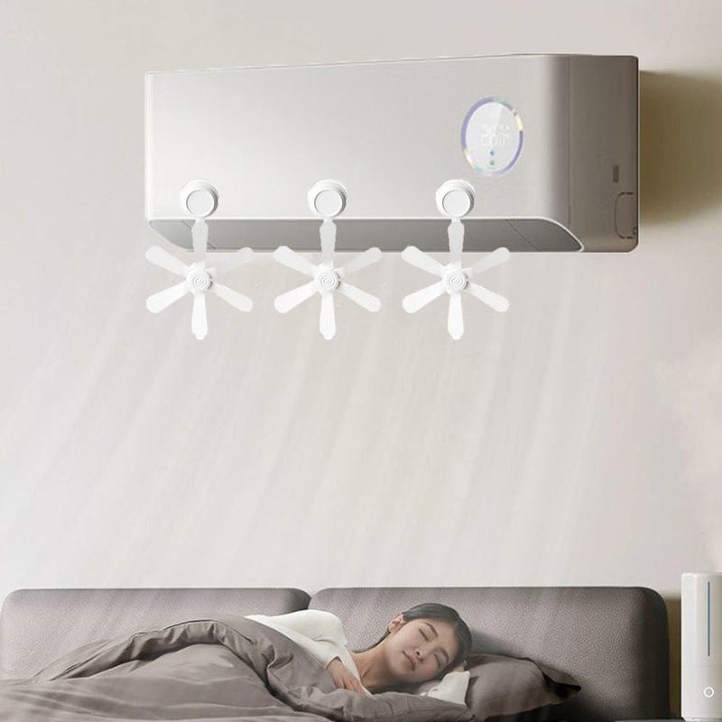 Air Conditioner Deflector Fan Cover, Adjustable AC Airflow Guide with Windmill Blades, Improve Cooling Efficiency, Protect from Direct Air, Tool Free Installation (Pack (3 Fans)) - Image 2