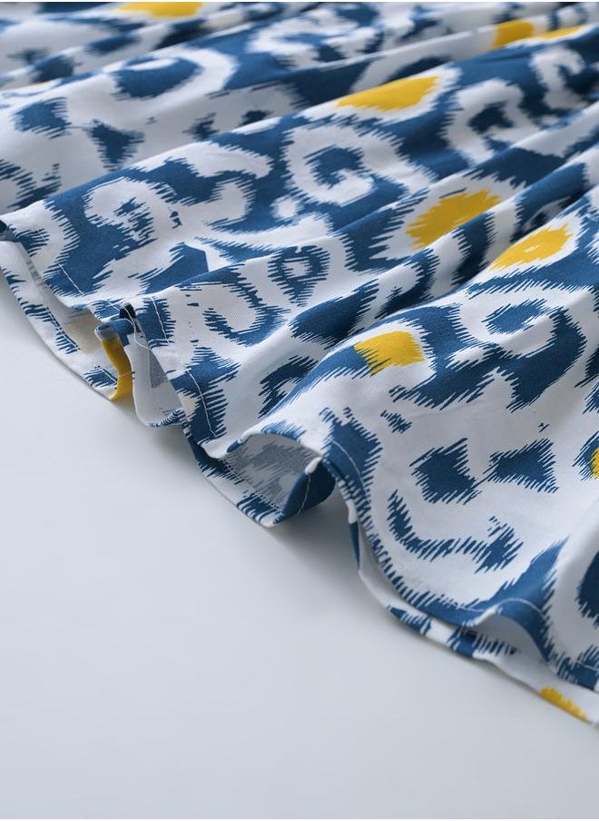BELLA MODA All-Over Print Bow Detail Dress with Long Sleeves by Styli  - Image 5
