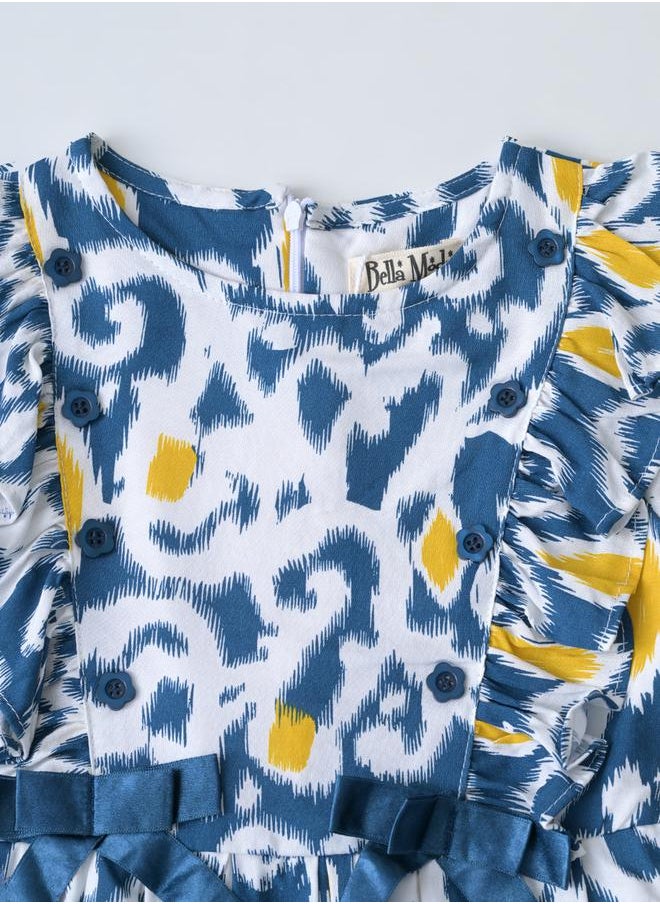 BELLA MODA All-Over Print Bow Detail Dress with Long Sleeves by Styli  - Image 4