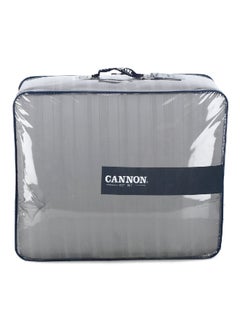 Cannon 3-Piece Premium Quality Cotton Stripe Comforter Set Satin Grey Twin 50 x 25 x 60 cm CN CT3PCS-GRYD  - Image 1