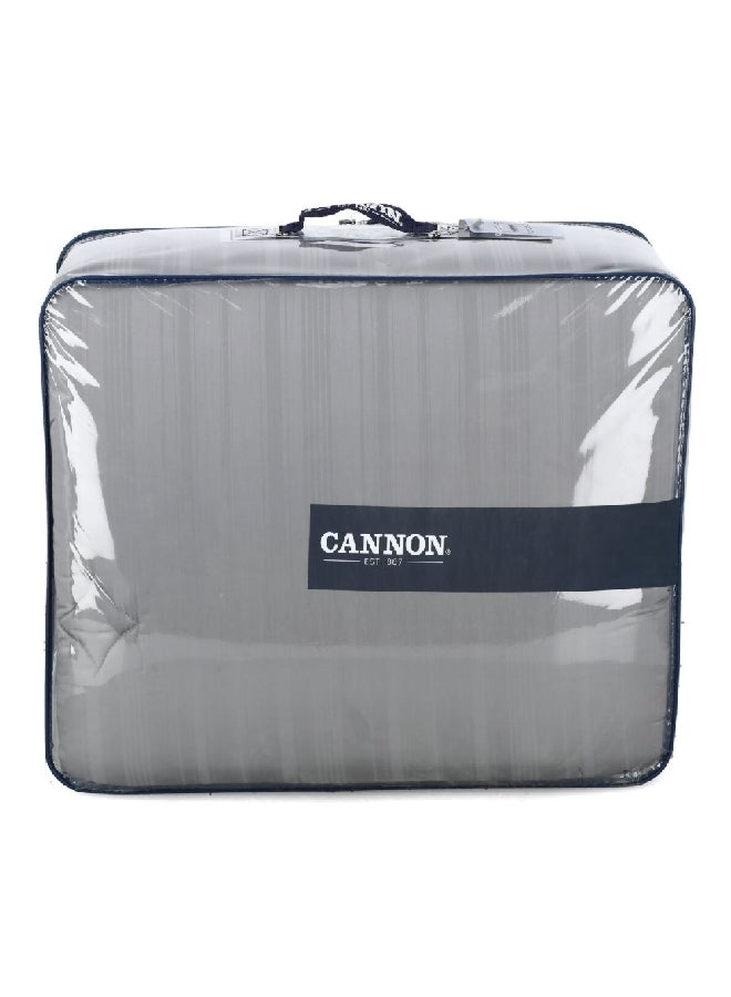 Cannon 3-Piece Premium Quality Cotton Stripe Comforter Set Satin Grey Twin 50 x 25 x 60 cm CN CT3PCS-GRYD  - Image 1