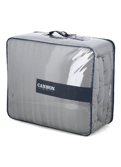 Cannon 3-Piece Premium Quality Cotton Stripe Comforter Set Satin Grey Twin 50 x 25 x 60 cm CN CT3PCS-GRYD  - Image 2
