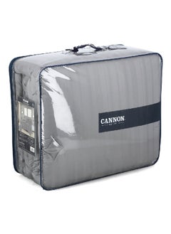 Cannon 3-Piece Premium Quality Cotton Stripe Comforter Set Satin Grey Twin 50 x 25 x 60 cm CN CT3PCS-GRYD  - Image 3