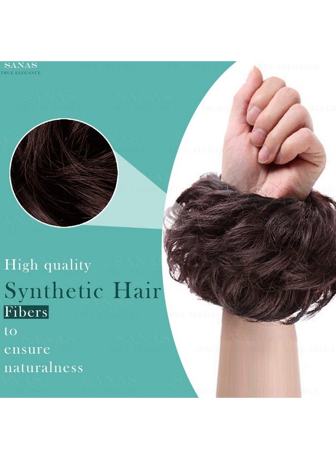 Sanas Messy Bun 4Pc Bun Hair Accessories Extension Hair For Women Artificial Hair Bun For Women Rubber Bands For Women False Hair Messy Bun Scrunchie Hair (Rubberband Br) - Image 4