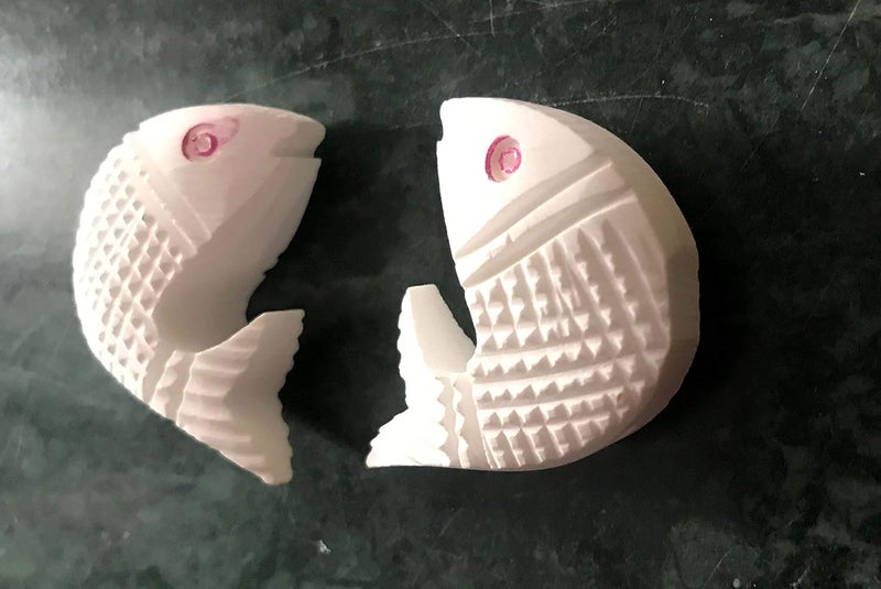TANTU Fish Shapped 2 Tuning Bead large Manka Hand carved Camel Bone - Image 2