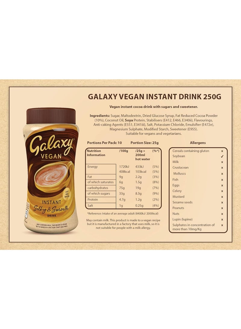Galaxy Instant Silky and Smooth Hot Chocolate Drink 250g - Image 2