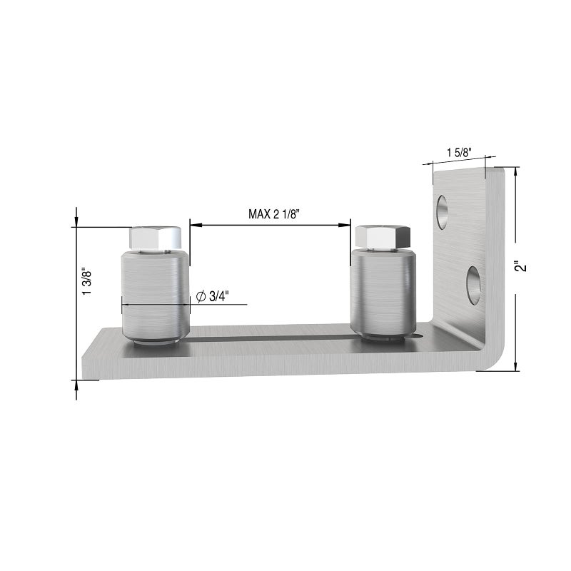 JUBEST Stainless Steel Barn Door Floor Guide,Sliding Door Floor Guide-Adjustable Roller Wall Mounted Floor Guide for Door Thick Up to 2 1/8 inches, Flush Bottom Design, Smoothly and Quietly - Image 5