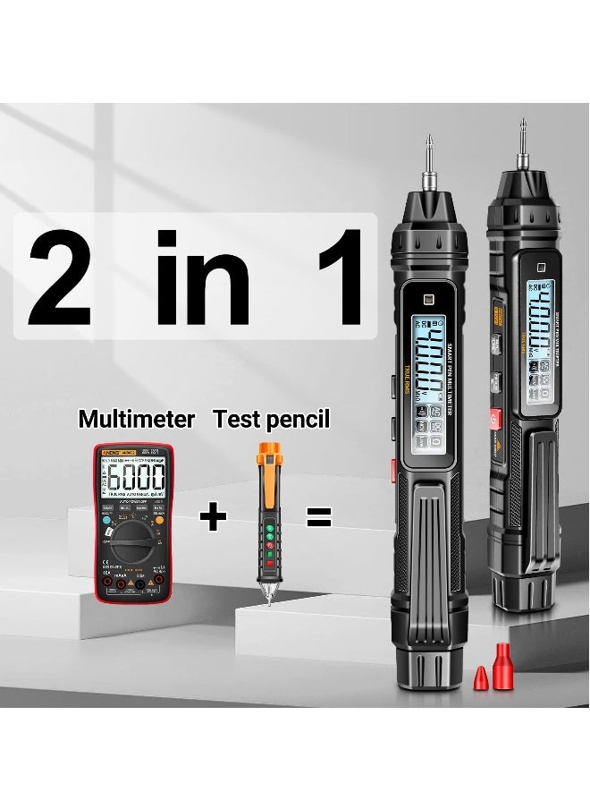 Generic SYOSI Multimeter AC/DC Voltage Tester, 4000 Counts Pen Type Professional Current Meter, Non-Contact Electricians Voltmeter Tester for AC/DC Voltage, Live Wire, Resistance, Continuity and Diode Tests  - Image 3