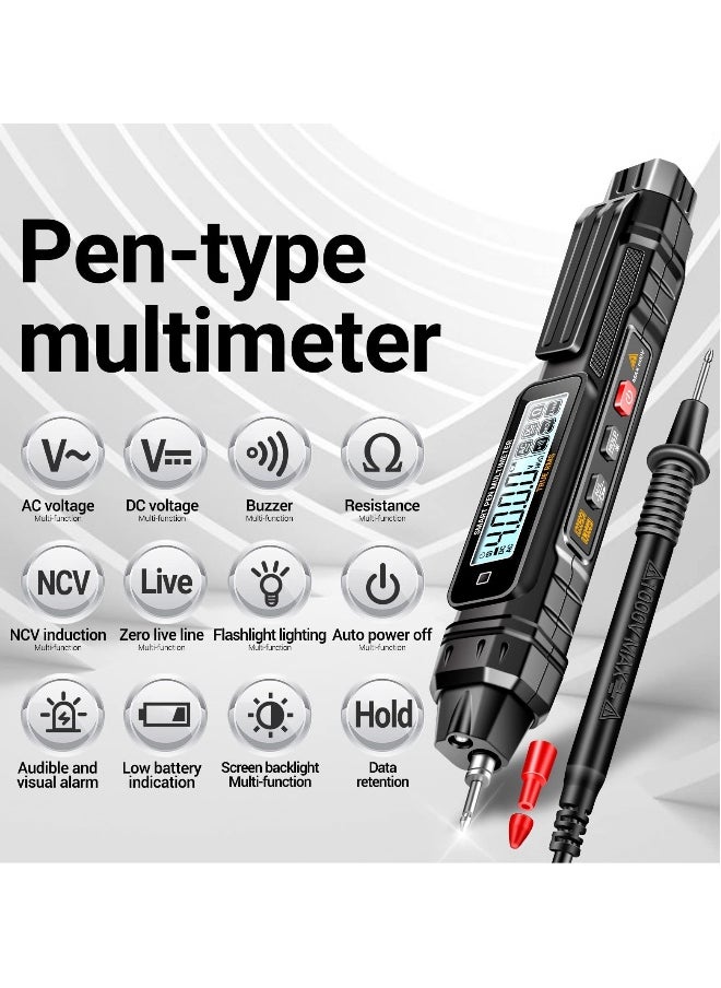 Generic SYOSI Multimeter AC/DC Voltage Tester, 4000 Counts Pen Type Professional Current Meter, Non-Contact Electricians Voltmeter Tester for AC/DC Voltage, Live Wire, Resistance, Continuity and Diode Tests  - Image 2