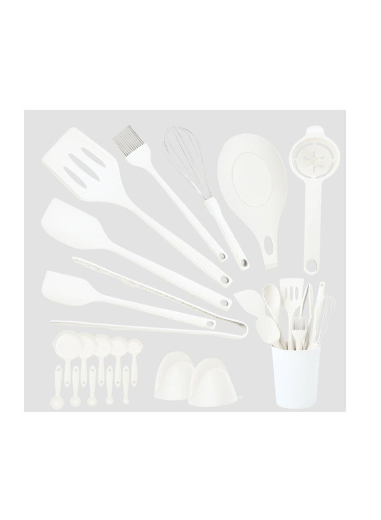 JUNI Kitchen Utensils Set – 21-Piece Silicone Kitchen Utensils Set, Heat-Resistant Silicone Cooking Utensils, Non-Stick Cookware Safe Kitchen Tool Set, BPA-Free with Storage Holder - Image 3