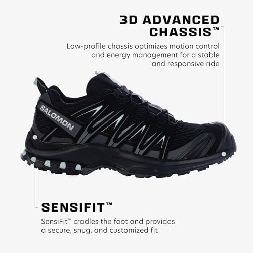 Salomon Women’s XA PRO 3D Trail Running Shoes - Black/Magnet/Fair Aqua - 8.5 - Image 3