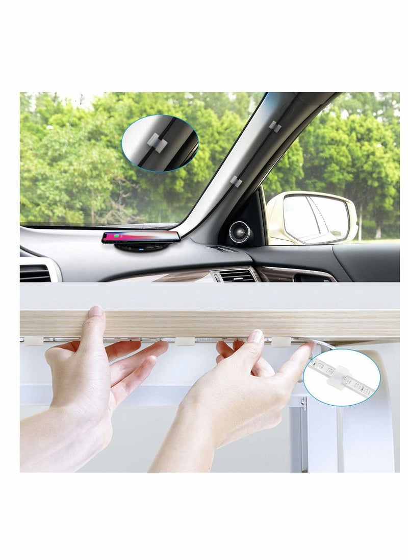 Y&D - 100 PCS Light Strip Mounting Clips White Self Adhesive Led Fasteners Holder Cable Clamp Organizer for 10mm (10 mm) - Image 1