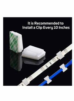 Y&D 100 PCS Light Strip Mounting Clips White Self Adhesive Led Fasteners Holder Cable Clamp Organizer for 10mm (10 mm)  - Image 3