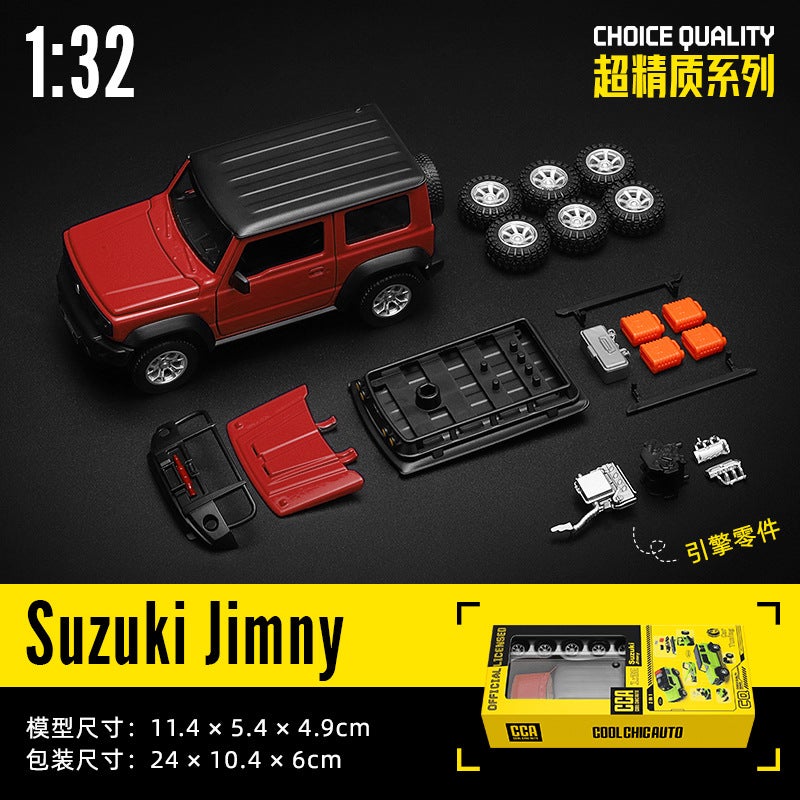 Color Perot CCA Alloy Car Childrens Toys 1/32 Suzuki Jimny SUV Static Model Assembled Car Model Boxed Red - Image 1