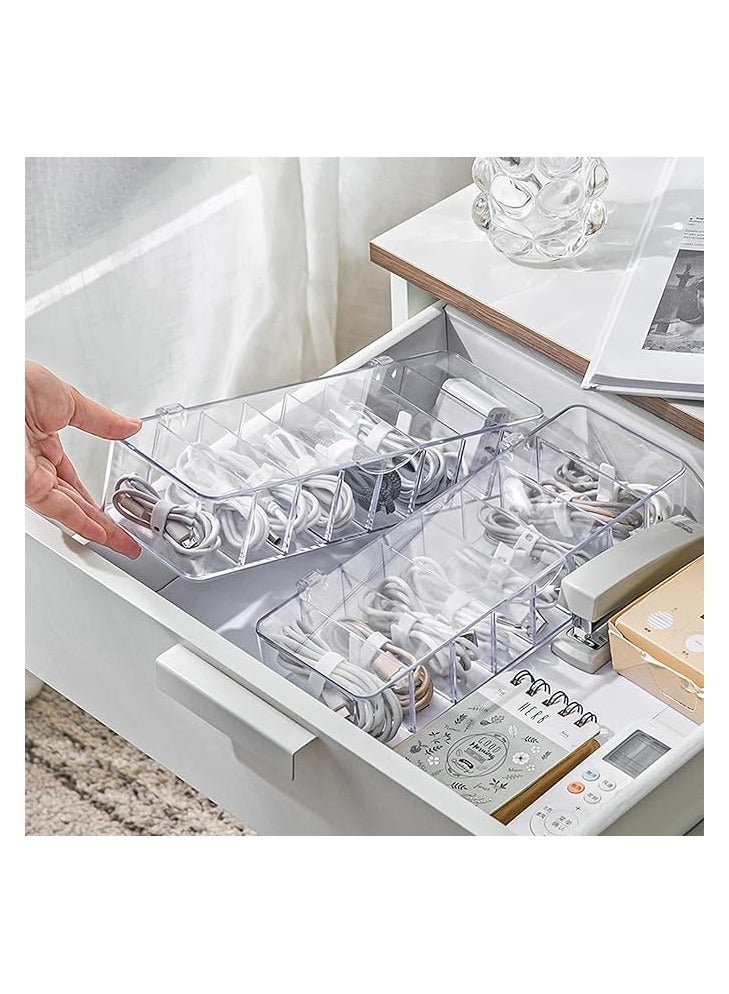 PROMASS Data Cable Organizer Storage Box With Lid,Electronic Cables Organizer Box - Image 4