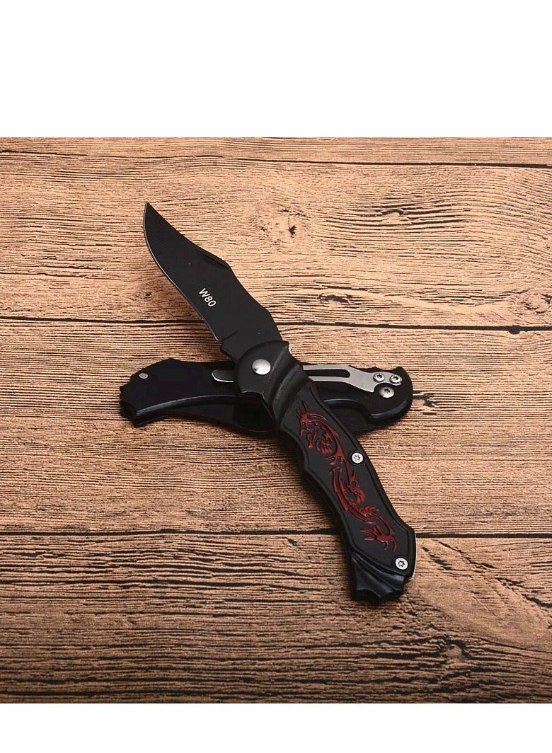 سكين فواكه قابل للطي ، سكين قابل للطي محمول متعدد الأغراض مع مقبض الألومنيوم والصلب ، أداة القطع المدمجة للتخييم في الهواء الطلق المشي لمسافات طويلة الاستخدام اليومي - Image 2