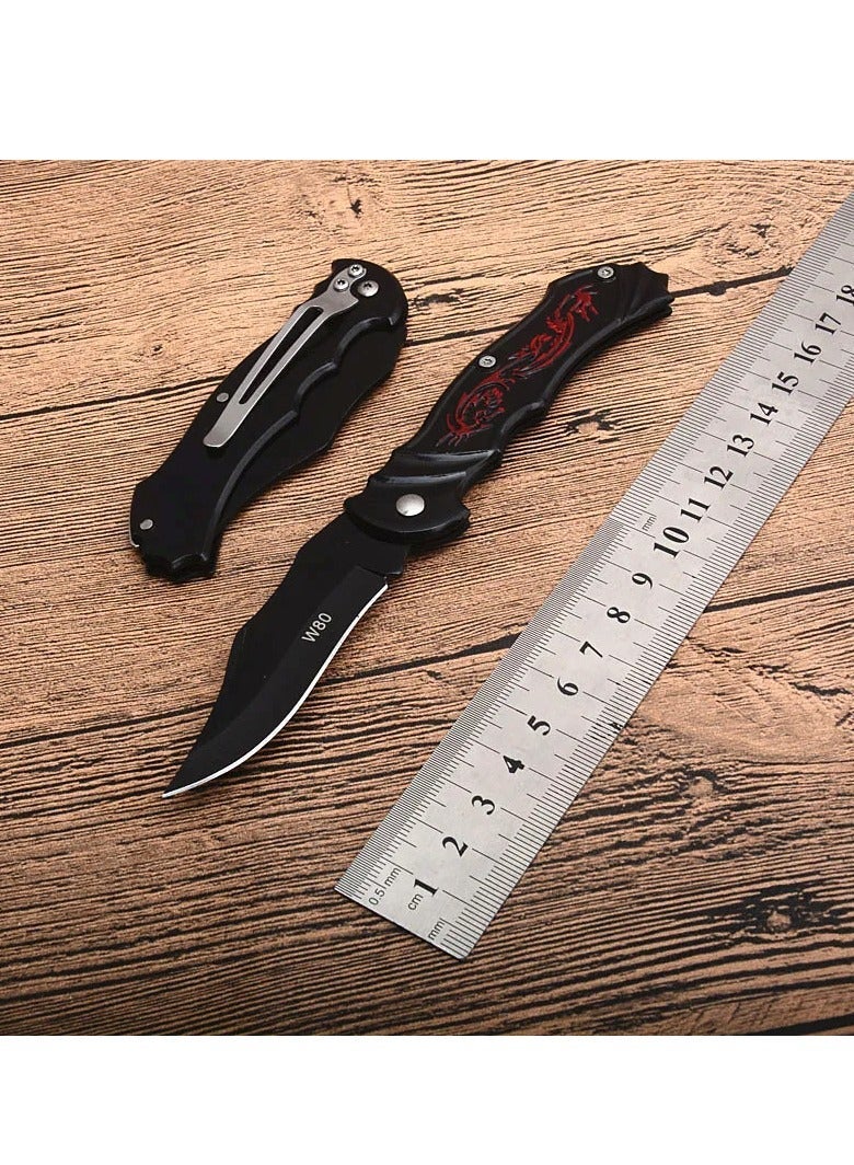 سكين فواكه قابل للطي ، سكين قابل للطي محمول متعدد الأغراض مع مقبض الألومنيوم والصلب ، أداة القطع المدمجة للتخييم في الهواء الطلق المشي لمسافات طويلة الاستخدام اليومي - Image 5