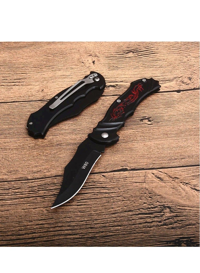 سكين فواكه قابل للطي ، سكين قابل للطي محمول متعدد الأغراض مع مقبض الألومنيوم والصلب ، أداة القطع المدمجة للتخييم في الهواء الطلق المشي لمسافات طويلة الاستخدام اليومي - Image 3