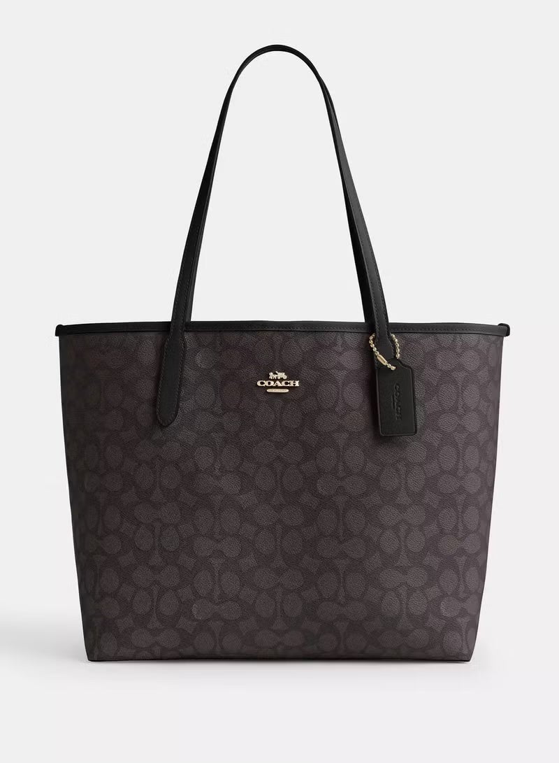 كوتش اوت ليت حقيبة COACH City Tote المصنوعة من القماش المميز - Image 1