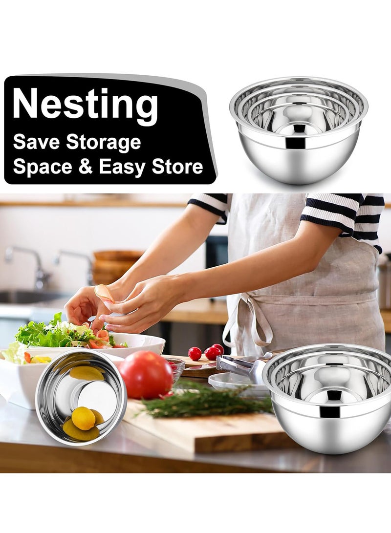 Relex Mixing Bowls with Lids, Stainless Steel Salad Bowl Metal Nesting Bowls for Baking Cooking and Prepping, Airtight Lids & Stackable Design (Black) - Image 5