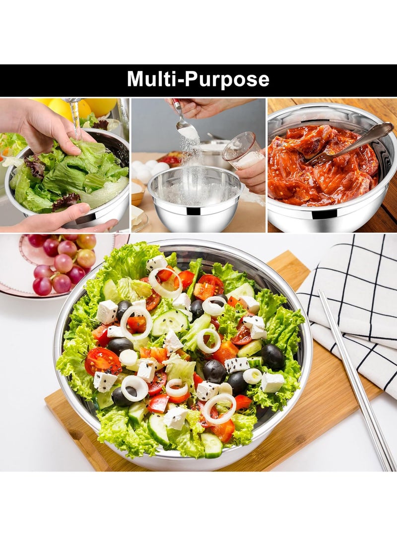 Relex Mixing Bowls with Lids, Stainless Steel Salad Bowl Metal Nesting Bowls for Baking Cooking and Prepping, Airtight Lids & Stackable Design (Black) - Image 4