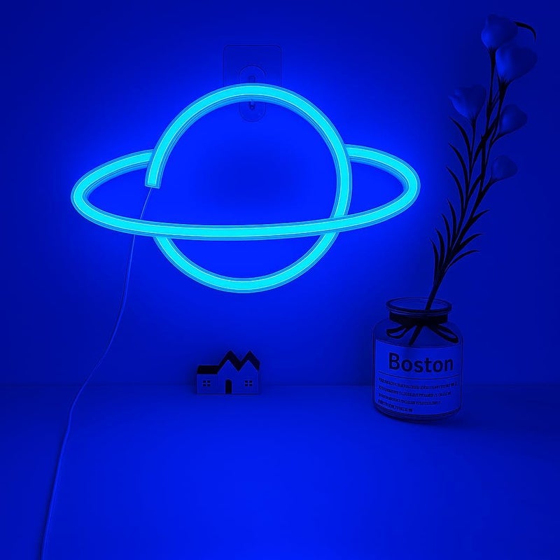 Horoof Home إضاءة حائط نيون LED كوكب الأزرق من هروف هوم - Image 2