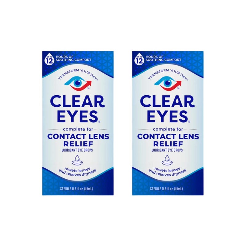 Clear Eyes Clear Eyes Contact Lens Relief Eye Drops,0.5 Fl Oz (Pack of 2)  - Image 1