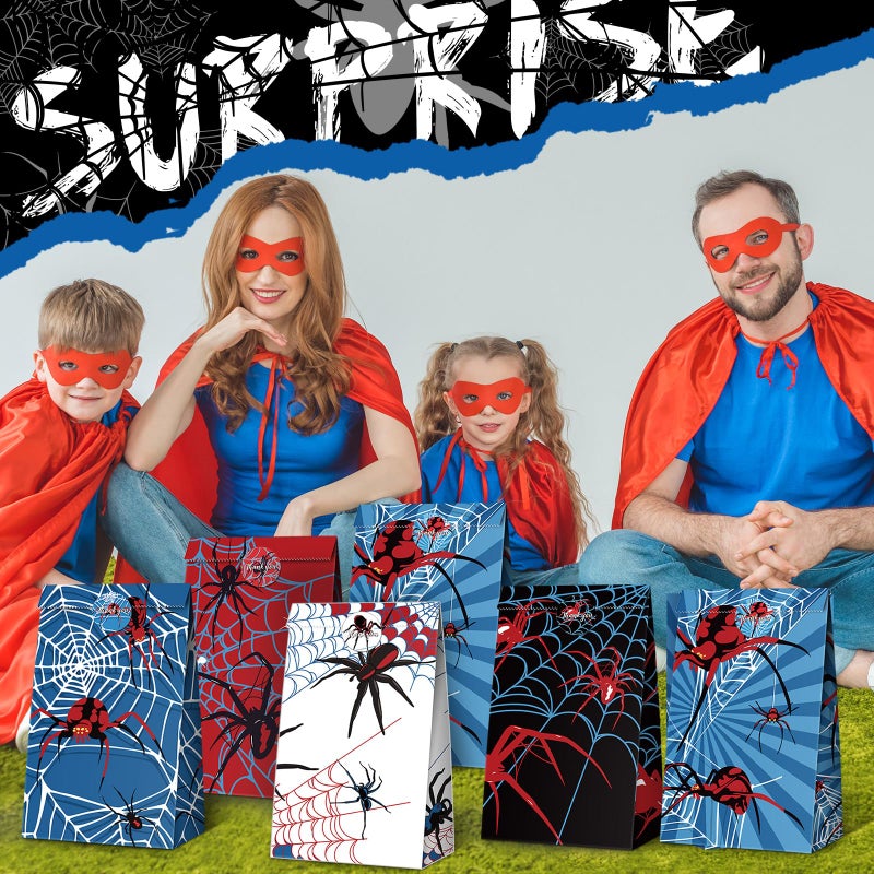 Abbylike 24 Pcs Spider Party Bags With Stickers Spider Paper Supplies Favors Cookie Chocolate Candy Snack Bags For Birthday Party Decoration Supplies  9.45 X 5.12 X 3.15 Inches - Image 5