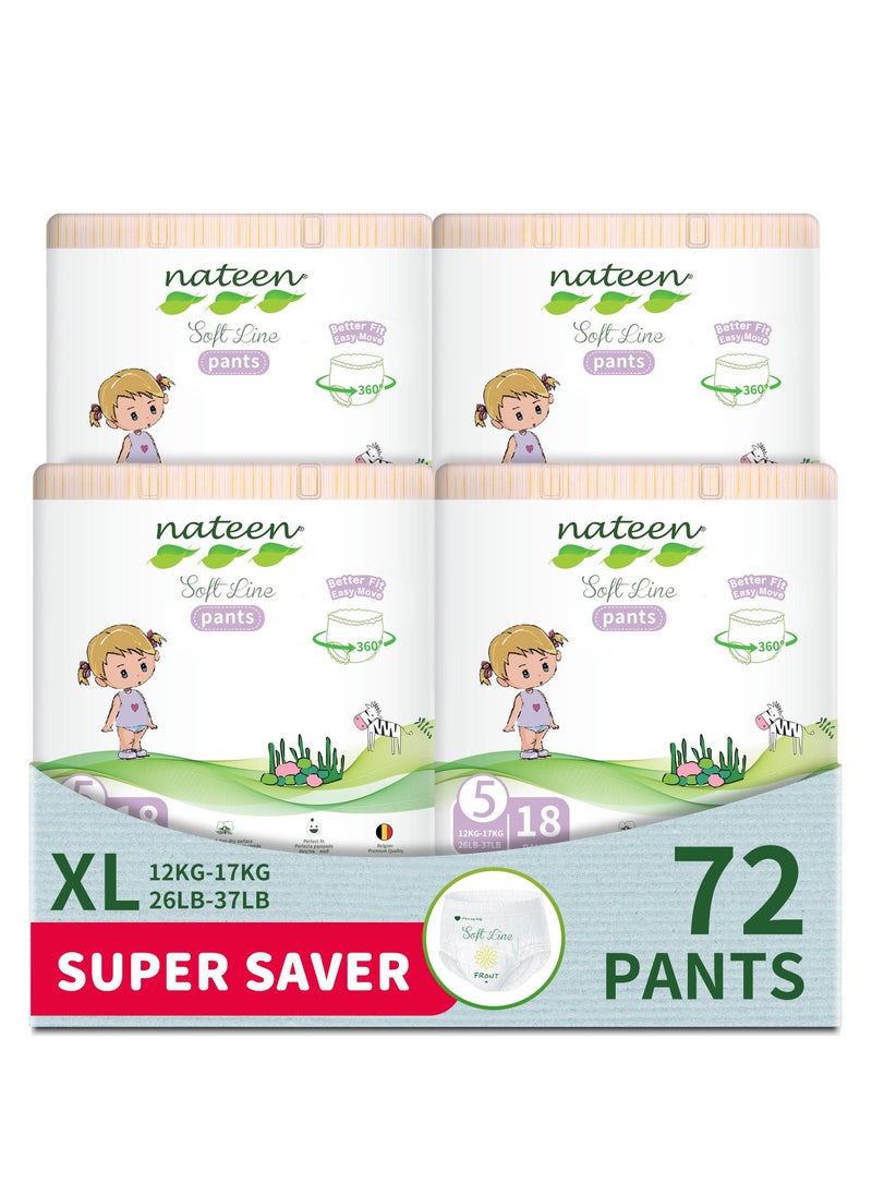 Soft Line Baby Pants Diapers ,Size 5 (12-17kg), X-Large Baby Pull Ups,72 Count Diaper Pants,Super Soft and Breathable Baby Diapers Pants. - pzsku/Z3F58737E6E74D6049D6DZ/45/_/1740564480/e8356783-2993-4894-9c86-cd93ba09e3eb