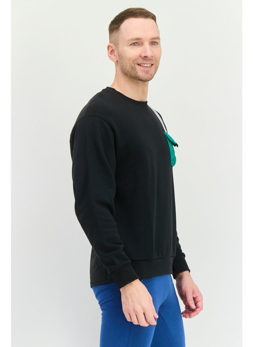 Adidas - Men Spotswear Fit Long Sleeve Outdoor Sweat Shirt , Black - Image 1