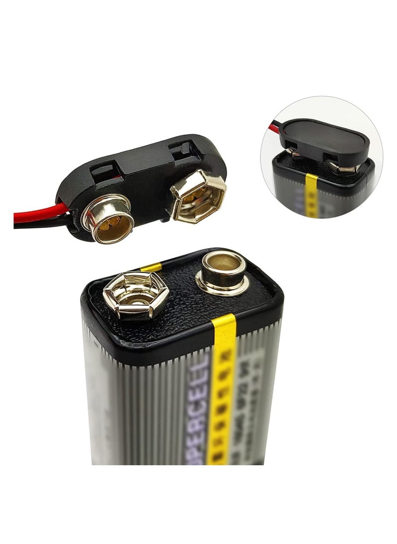 Generic 9 V Battery Clip Connector, 20 PCS I-Type 9 Volt Battery Buckle Connector Hard Buckle Plastic Shell, 5.9in 24AWG Copper Wire Lead, 9V Battery Button (I-Type, 20 PCS)  - Image 5