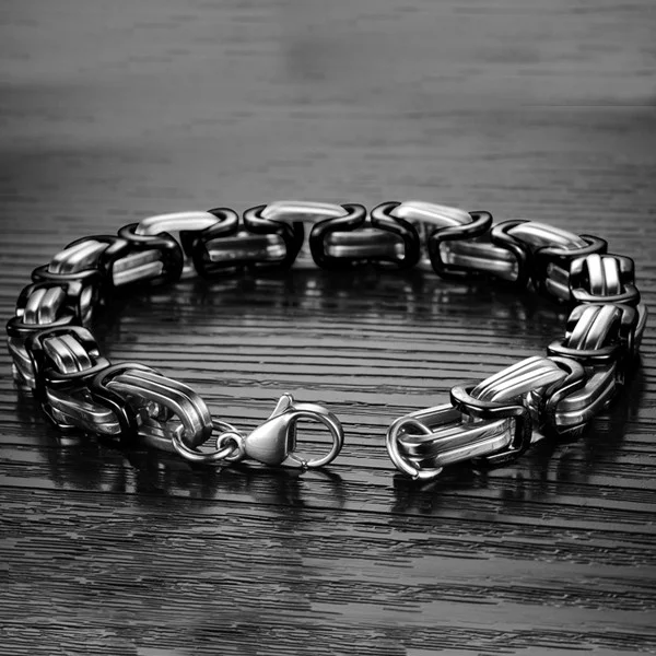 Chavin Bold King Model 8 Mm. Gray Steel Men's Bracelet Df14Sy