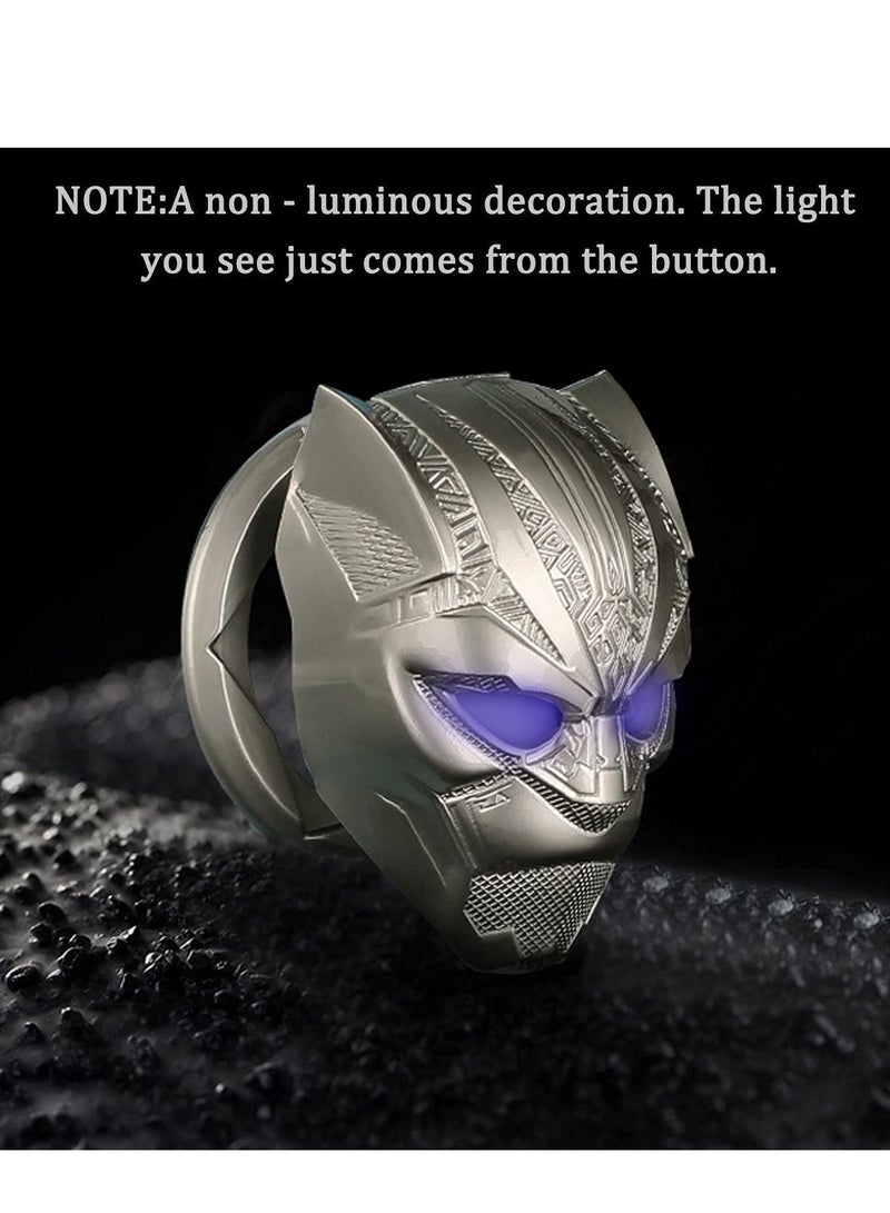 Y&D Car Engine Start Cover of Black Panther Push, Stop Button Replacement Push Trim Protector Key Ring Circle 3D Interior Accessory (Silver)  - Image 1