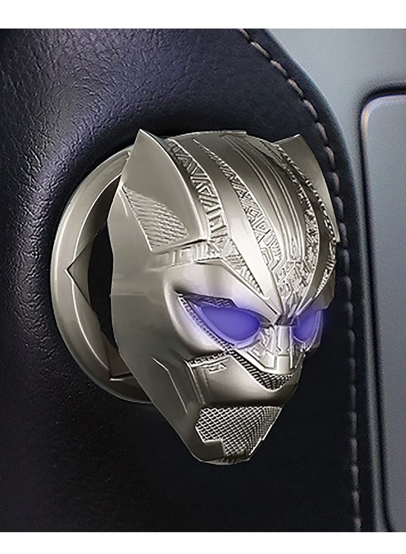 Y&D Car Engine Start Cover of Black Panther Push, Stop Button Replacement Push Trim Protector Key Ring Circle 3D Interior Accessory (Silver)  - Image 3